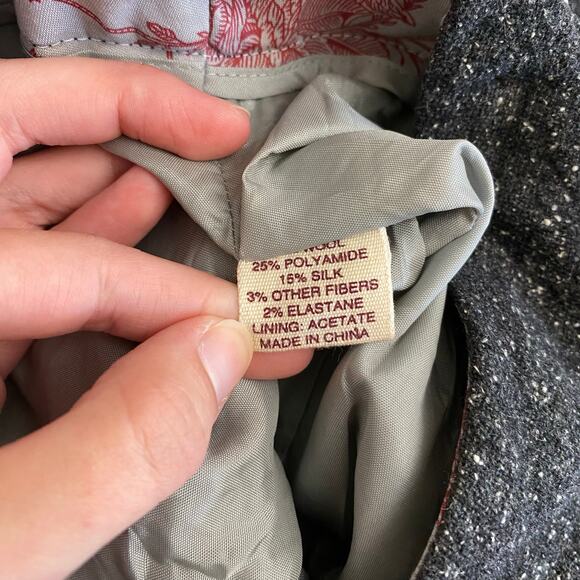 Grayson Wool Silk Wide-Leg Pants Women’s‎ 6 Black Speckled High Waist Office - Picture 10 of 11